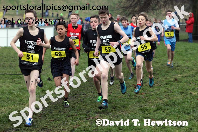 Inter District boys under-13s, 2018 Simplyhealth Great Edinburgh International XCountry. Photo: David T. Hewitson/Sports for All Pics